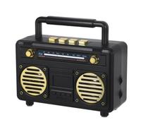 SOIMISS Mini Enceinte Portable sans Fil Subwoofer Intégré, Design Rétro Élégant en Abs, pour Camping et Aventures en Plein Air