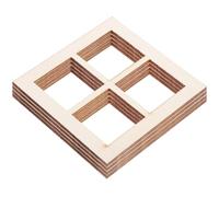 SOIMISS Mini Fenêtres en Bois Brut 16 Pièces, Modèle à 4 Carreaux, Décoration Miniature pour Maison de Poupée, Accessoires DIY pour Maison Mini-poupée et Objets Miniatures, Kit