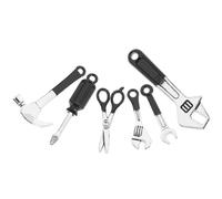 SOIMISS Mini-Outils Métalliques pour Mini-Maison Ensemble de Mini-Hammer et Clé Miniature Noire Décoration et Ornement pour Scènes Miniatures Jouets et Accessoires pour Maison de