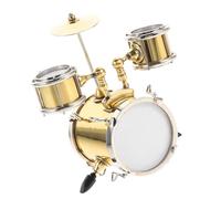 SOIMISS Mini-Tambour Décoratif Doré, Instrument Miniature pour Maison de Poupée, Ornement Batterie Élégante, Décoration Bureau et Chambre, Accessoire Garçon et Filles, Modèle Mini