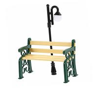 SOIMISS Miniature Mobilier Jardin Banc Vert et Lampadaire Courbé Accessoires Décoratifs pour Maison de Poupée et DIY Ambiance