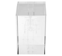 SOIMISS Modèle Anatomique 3d en Cristal Clair, Cube Gravé Squelette Humain Détaillé, Décoration Bureau et Outil Pédagogique pour Études Médicales et Sciences, Présent Élève Médecine