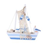 SOIMISS Modèle de Voilier Décoration de Bureau Maquette de Bateau Méditerranéen avec Design Oiseau Marin Petite Statue Nautique pour Amateurs Art et Décorateurs Intérieur