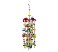 SOIMISS Mordre pour Perroquet Corde en Coton Colorée et Bloc en Bois Créatif, Promoteur de Jeu Mastication pour Oiseaux et Perroquets