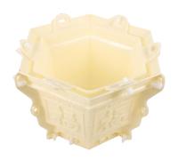 SOIMISS Moule à Pot de Fleurs en Béton, Moule à Vase Hexagonal en Plastique Beige, Bricolage DIY pour Jardinières et Succulentes