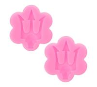 SOIMISS Moules à Fondant Résistant Basse Température Forme Trident Lot de 2 en Silicone Antiadhésif pour Décoration de Gâteaux Pâtisserie Maison