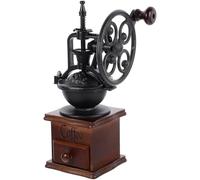 SOIMISS Moulin à Café Manuel Vintage Mini en Métal Grand Bac à Grains Couleur Café Foncé Broyeur Portable à Manivelle Usage Camping et Randonnée