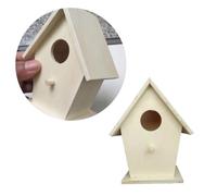 SOIMISS Nichoir à Oiseaux Bois Naturel avec Toit Suspendu Bricolage pour Jardin Extérieur Maison pour Hirondelles Décoration Jardin Boisée Habitat Oiseau Pratique Et Décoratif