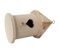 SOIMISS Nichoir en Bois Naturel à Assembler DIY Porte de Cœur, Mangeoire à Oiseaux pour Jardin et Balcon, Décoration Extérieure pour Petits Oiseaux et Perroquets, Usage Garçon et Filles