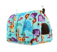 SOIMISS Nid de Perruche Chauffant Suspendu en Tissu Épais Bleu Lac, Petit Modèle pour Cages à Oiseaux, Hamac Confortable pour Perruches et Petits Animaux, Accessoire pour Habitat