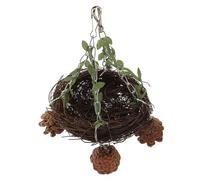 SOIMISS Nid Suspendu Rotin pour Perruches et Perroquets Balançoire de Jeu et Repos Matériau Naturel Résistant Accessoire Suspendu pour Cage Oiseaux Moyen et Grand