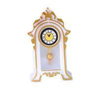 SOIMISS Orchestre De House De Poupée De Poupée Petit Décor De Salon De Maison De Poupée Miniatures Accessoires De Maison Miniature Horloge Miniature Mini Horloge Décorative Blanche Résine