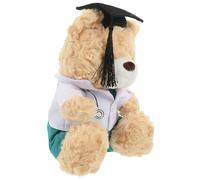 SOIMISS Ours en Peluche Docteur Médical en Peluche Douce, Taille Unique, Couleur Brun Clair Tenue Verte, Présent de Remise de Diplômes pour Étudiants en Médecine, Décoration de Fête