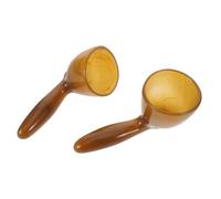 SOIMISS Outils de Massage Gua Sha en Résine Naturelle 2 Pièces pour Visage, Dos et Jambes, Couleur Marron, Planche de Gua Sha Compacte et Portable, Soin Musculaire et Relaxation