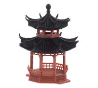 SOIMISS Pagode Miniature Octogonale Rétro en Plastique Modèle de Pavillon de Jardin Zen Double Couche Décoration D’Aquarium et Micro-Paysage pour Bonsaï Ornement de Table Petit Format