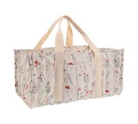 SOIMISS Panier à Couches Matelassé Floral, Pliable, Portable pour Mamans | Polyester Beige, Compartiments Séparés et Sections Dédiées, Poignée Large Épaisse, Usage Marchés et Stations