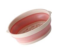 SOIMISS Panier à Égouttoir Pliable Double Couche Résistant Chaleur pour Cuisine et Salle de Bain Panier de Rangement Pratique pour Fruits et Légumes Grand Modèle Rose