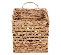 SOIMISS Panier Mural Suspendu en Osier Tressé à Fleurs, Corbeille Murale Décorative en Rotin, Organiseur Suspendu Multifonction pour Courrier et Magazines, Rangement Bohème pour Entrée