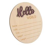 SOIMISS Panneau Annonce Naissance Bois Rond Signe Prénom Design Simple Pour Photos Et Décoration