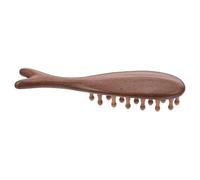 SOIMISS Peigne de Massage en Bois Naturel de Santal Doré Forme Baleine à 22 Dents Larges Outil Gua Sha pour Cuir Chevelu Femmes et Hommes Massage Relaxant et Coiffage Quotidien