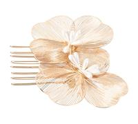 SOIMISS Peigne Fleur D'or Floral Para Mariage Épingle à Cheveux Faire La Fête Accessoire De Cheveux De La Mariée De Mariée Pour Être Filles Invité Décoration Célibataire Peignes Plastique
