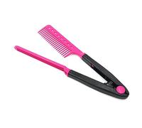 SOIMISS Peigne Lisseur Forme de V Brosse Coiffante Rouge Outil de Salon Pratique pour Démêler et Cheveux Portable et Facile à Utiliser