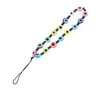 SOIMISS Pendentif Téléphone Portable Œil Maléfique 6 Couleurs Perles Noires Cordon Suspendu Dragonne Décorative pour Smartphone Accessoire Femme