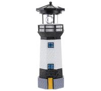 SOIMISS Phare Solaire Décoratif Rotatif Étanche 27 CM Éclairage LED Orientable 360° Balise Solaire Paysagère Écologique pour Jardin Intérieur et Extérieur Décoration Lumineuse Solide