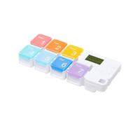 SOIMISS Pilulier Électronique Portable Jours avec Minuterie et Compartiments Étanches Boîte à Médicaments Pratique pour Usage Quotidien et Voyages Organisateur Résistant et Facile à