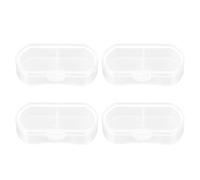 SOIMISS Pilulier Organisateur De Remède Transparent 4 Pièces, Boîte à Pilules Étanche à 2 Compartiments, Petit Étui De Voyage Léger, Pour Seniors Et Usage Quotidien