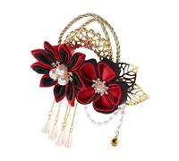 SOIMISS Pince à Cheveux Fleurie De Style Épingle à Cheveux Latérale à Pompon Forme De Fleur De Kimono Hanfu Vintage Pour Femmes Et Filles