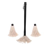 SOIMISS Pinceau à Badigeonner pour Barbecue 2 Têtes De Rechange - Manche en Bois D’hévéa - Balai à Huile pour Gril - Accessoire De Cuisine Extérieur pour Assaisonner Et Saucer Vos Grillades