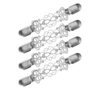 SOIMISS Pinces à Pull Rétro en Alliage Argenté Orné de Cristaux, Lot de 4 Clips Décoratifs pour Col de Cardigan Vintage, Fermoirs Polyvalents pour Maintien de Pulls, Écharpes et