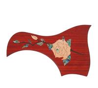SOIMISS Plaque de Protection Adhésive en Bois Massif pour Guitare Acoustique Pickguard Anti-Rayures Rouge Accessoire Solide et Résistant aux Chocs Fourniture pour Guitare Folk et