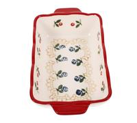 SOIMISS Plat à Four Céramique Rectangulaire avec Poignées Latérales Plat de Cuisson Multi Usage pour Gratins Rôtis et Pâtisseries Au Micro Ondes et Au Four Design Élégant pour Maison