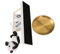 SOIMISS Plateau de Rangement pour Clés et Bibelots avec Calendrier Panda Décoratif pour Entrée et Bureau Plateau Porte-bagues Fonctionnel et Objet de Décoration Intérieure
