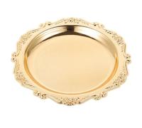 SOIMISS Plateau de Service en Fer Forgé Doré 20 CM Plat à Desserts Rustique pour Table Basse Vide-Poches et Présentation d'Amuse-Gueules pour Réceptions et Décor Maison