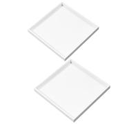 SOIMISS Plateau en Bois Blanc Fait Main Lot de 2 Plateaux Multifonctions pour Service Alimentaire Présentation de Fruits et Thé Plateau Décoratif Carré 20X20 CM la Cuisine et Maison