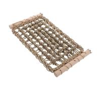 SOIMISS Plateforme en Corde de Paille pour Perroquets et Oiseaux, d'escalade Filet Tissé et Échelle, Bois Naturel, Facile à Entretenir pour Cage à Perroquet