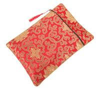 SOIMISS Pochette Bouddhiste en Brocart Rouge à Motifs Floraux Grosse Taille Tissu Coton Résistant Pochette à Broder pour Rangement D’Articles Spirituels et Protection de Livres Zen