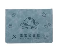 SOIMISS Pochette de Protection Étanche pour Certificat de Naissance Bébé Porte-Documents en Similicuir Vintage Bleu-Vert Organiseur de Documents Médicaux Voyage Classeur Compact pour
