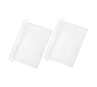 SOIMISS Pochette de Rangement en Satin Blanc Cordon de Serrage, Lot de 2, Paquet à Bijoux et Accessoires, Tissu Satiné Doux, Taille 50x40 Cm, pour Maison et Voyage