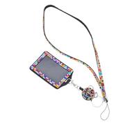 SOIMISS Porte-badge Rétractable avec Lanière en Strass Multicolore, Corde pour Carte D'identité Scolaire, Accessoire Léger et Brillant pour Travail, École et Événements Professionnels