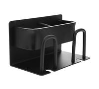 SOIMISS Porte-Brosse à Dents Mural Noir Étagère Crochet Adhésif pour Salle de Bain Organisateur de Brosses à Dents et Gobelets Drainage Intégré