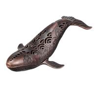 SOIMISS Porte-brûleur Encens Alliage Cuivré Forme Poisson Support Décoratif Stable pour Bâtons Encens Plateau Vintage Résistant pour Bureau et Méditation