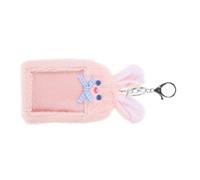 SOIMISS Porte-Cartes Kawaii Lapin Peluche Douce Multifonctionnel pour Adolescents et Étudiants Usage Quotidien Porte-clés Photocard Étui Protection Carte D'identité Rose Long Oreilles