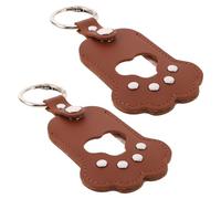 SOIMISS Porte-Clés Commémoratif en Cuir PU Marron Foncé 2 Pièces Rangement Photo et Fourrure D’Animal de Compagnie, Souvenir Personnalisable pour Chiens, Accessoire Léger et Portable pour