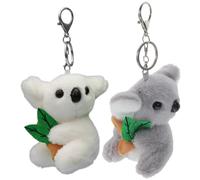 SOIMISS Porte-Clés Koala En Peluche Gris Blanc 2 Pièces Jouets Mignons Koala Pour À Main À Main Breloques De Voiture À Dos