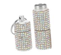 SOIMISS Porte-clés Pilulier à Compartiments Avec Décor Cristal Étui à Médicaments Portable Boîte De Rangement Métal Pour Camping