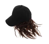 SOIMISS Postiche Courte Bou Bobo Synthétique Casquette de Baseball Femme Style Décontracté Voyage Quotidien Bonnet Intégré Brun Clair